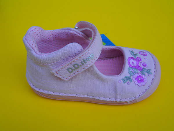 Detské plátenné sandálky D.D.Step C070 - 41780A pink BAREFOOT