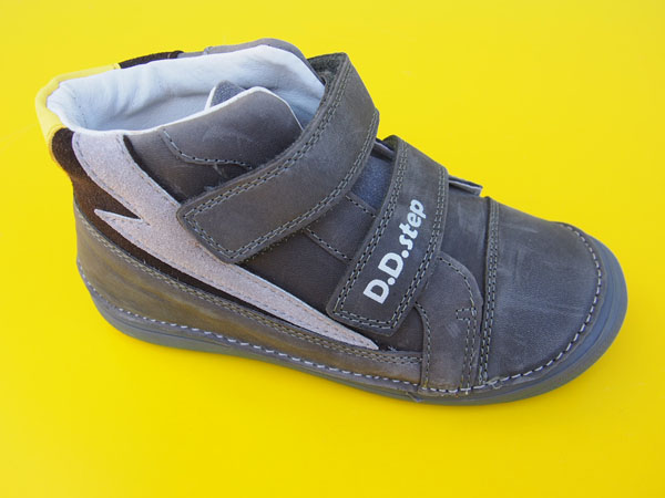 Detské kožené topánky D.D.Step A063 - 42696A dark grey BAREFOOT