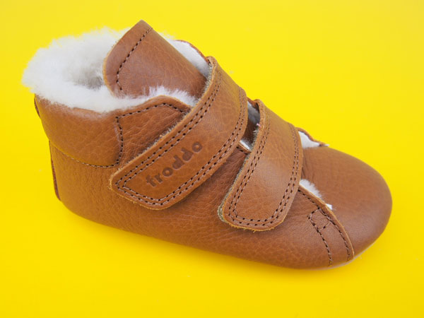 Detské kožené zimné topánočky Froddo Prewalkers G1130013-4 cognac BAREFOOT