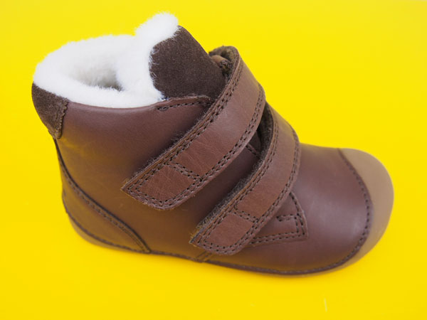 Detské kožené zimné topánky Bundgaard BG303201 Brown BAREFOOT