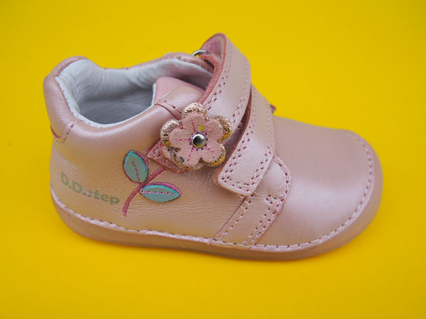 Detské kožené topánky D.D.Step S070 - 51171 baby pink BAREFOOT